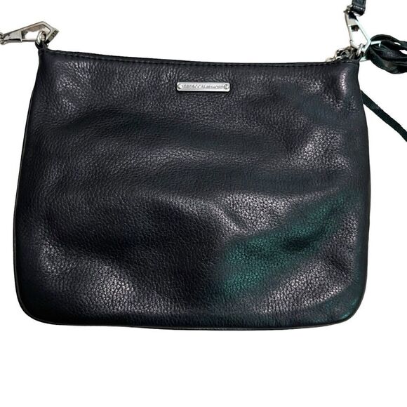 Rebecca Minkoff Three Zip Rocker Crossbody Bag Black Gold - Picture 4 of 7